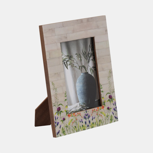 Sagebrook Home Resin 4x6 Purple Flower Field Photo Frame Multi Wishlist Create New