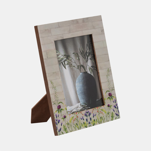 Sagebrook Home Resin 5x7 Purple Flower Field Photo Frame Multi Wishlist Create New