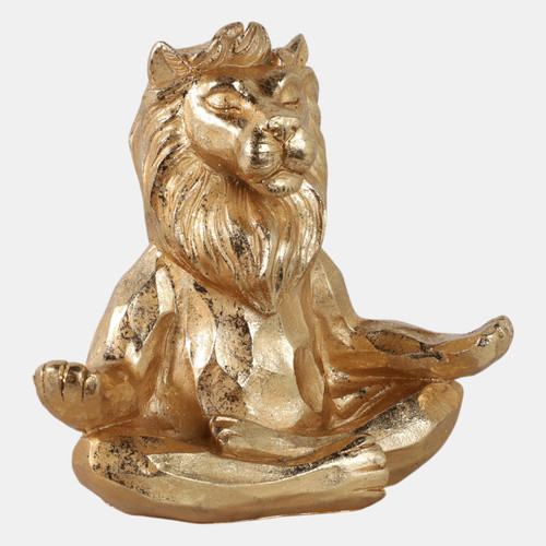 Sagebrook Home Resin 7" Yoga Lion Gold Wishlist Create New