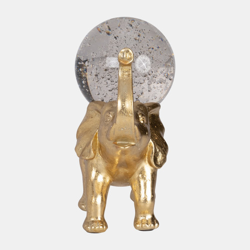 Sagebrook Home Resin 9" Elephant W/ Crystal Ball Gold Wishlist Create New