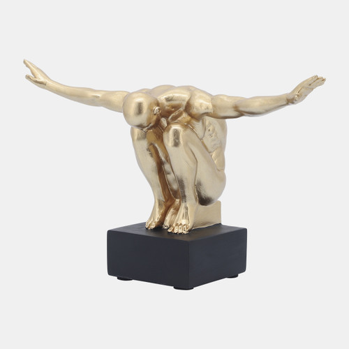 Sagebrook Home Resin S/2 6''h Man Sculpture Bookend Gold Wishlist Create New