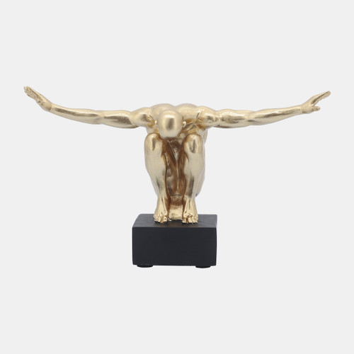 Sagebrook Home Resin S/2 6''h Man Sculpture Bookend Gold Wishlist Create New