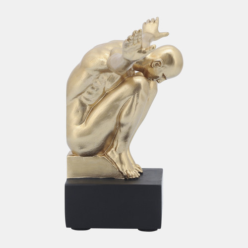 Sagebrook Home Resin S/2 6''h Man Sculpture Bookend Gold Wishlist Create New