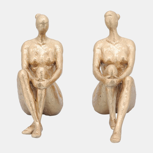 Sagebrook Home Resin S/2 Gold Lady Bookends Wishlist Create New