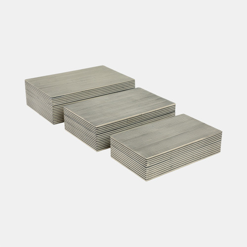 sagebrook home Resin S/3 10/11/12" Ridged Boxes White Wishlist Create New