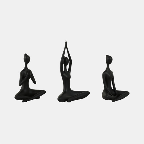 Sagebrook Home Resin S/3 10"h Yoga Ladies Black Wishlist Create New