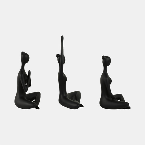 Sagebrook Home Resin S/3 10"h Yoga Ladies Black Wishlist Create New