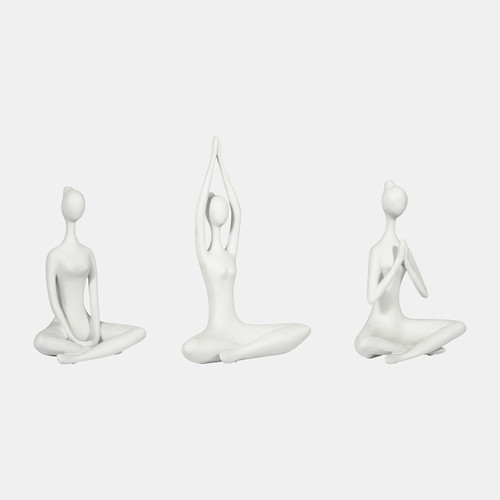 Sagebrook Home Resin S/3 10"h Yoga Ladies Wht Wishlist Create New