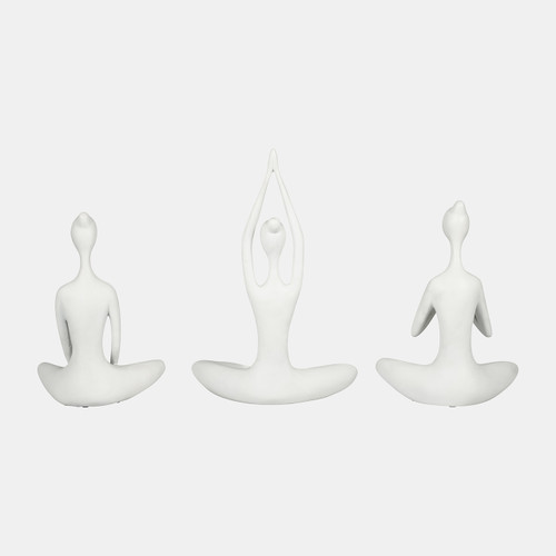 Sagebrook Home Resin S/3 10"h Yoga Ladies Wht Wishlist Create New