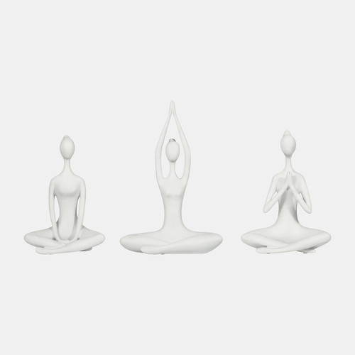 sagebrook home Resin S/3 10"h Yoga Ladies Wht Wishlist Create New
