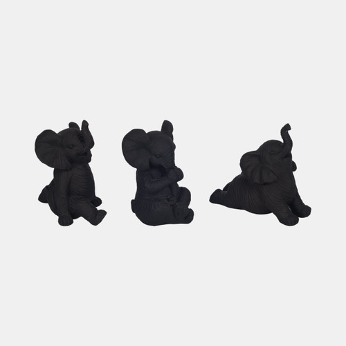 Sagebrook Home Resin S/3 6" Stone Look Yoga Elephant Antique Blk Wishlist Create New