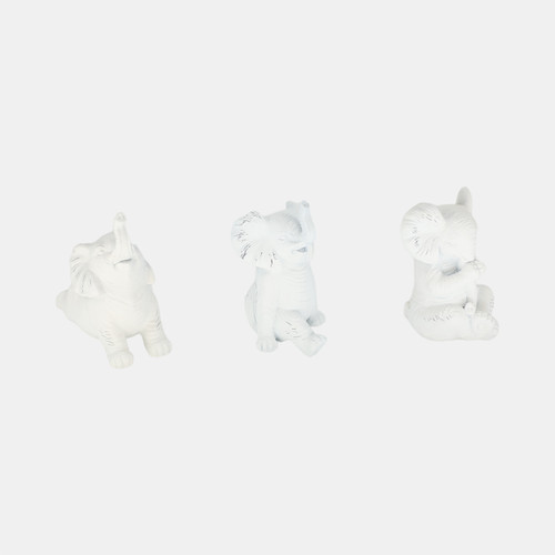 Sagebrook Home Resin S/3 6" Stone Look Yoga Elephant White Wishlist Create New