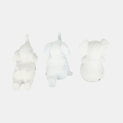 Sagebrook Home Resin S/3 6" Stone Look Yoga Elephant White Wishlist Create New