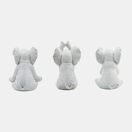 Sagebrook Home Resin S/3 8"h Yoga Elephants Wt Wishlist Create New