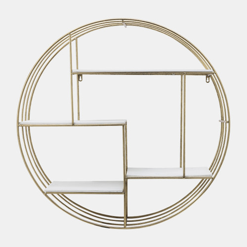 sagebrook home Round 32" Wood/metal Wallshelf Gold Wishlist Create New