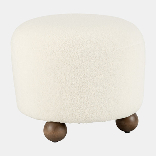 Sagebrook Home Round Ottoman W/ Ball Feet Beige Wishlist Create New
