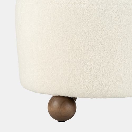 Sagebrook Home Round Ottoman W/ Ball Feet Beige Wishlist Create New