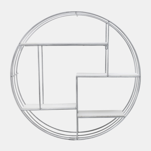 Sagebrook Home Round Wood/metal Wall Shelf White/silver Wishlist Create New