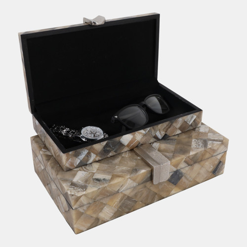 Sagebrook Home S/2 10/11" Etched Geo Cube Resin Boxes Multi Wishlist Create New