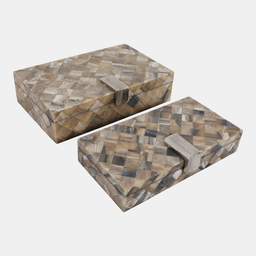 Sagebrook Home S/2 10/11" Etched Geo Cube Resin Boxes Multi Wishlist Create New