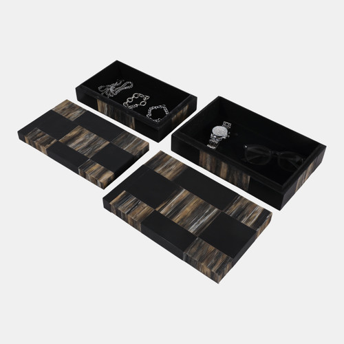 Sagebrook Home S/2 10/11" Etched Patterned Boxes Black/brown Wishlist Create New