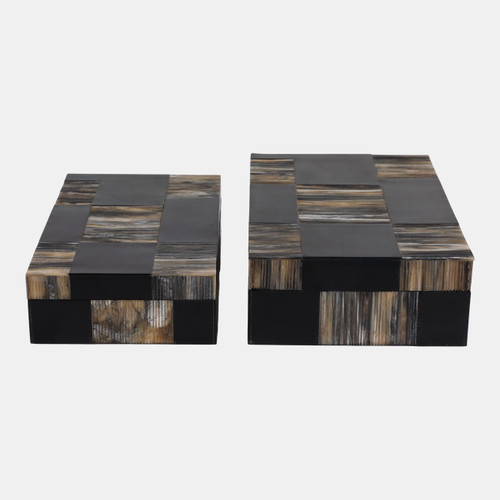 Sagebrook Home S/2 10/11" Etched Patterned Boxes Black/brown Wishlist Create New