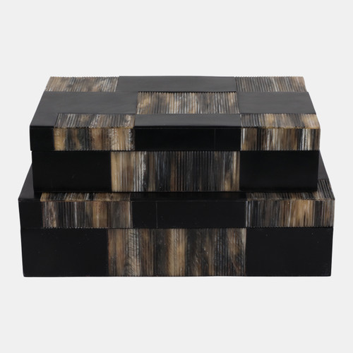 Sagebrook Home S/2 10/11" Etched Patterned Boxes Black/brown Wishlist Create New