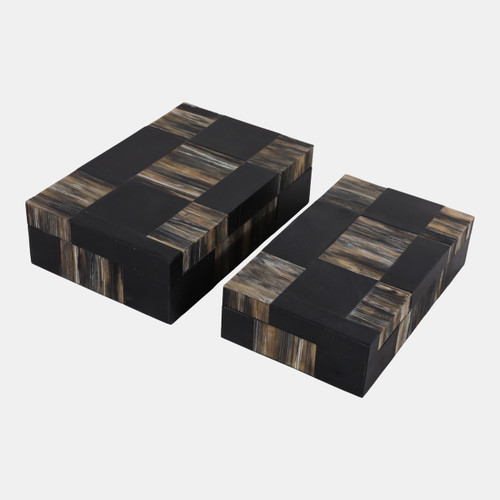 sagebrook home S/2 10/11" Etched Patterned Boxes Black/brown Wishlist Create New