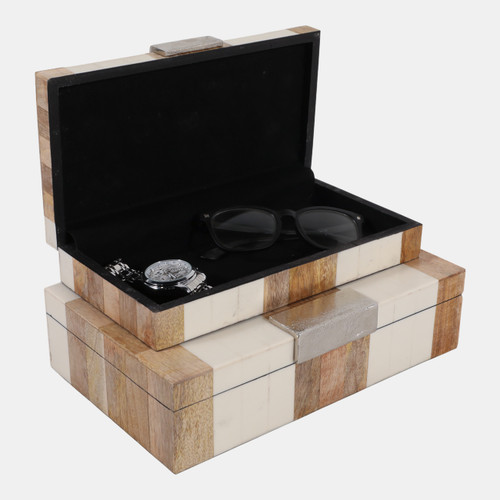 Sagebrook Home S/2 10/11" Wood & Resin Inlay Boxes W/ Hardware B Wishlist Create New
