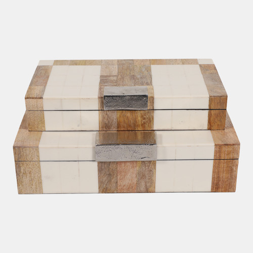 sagebrook home S/2 10/11" Wood & Resin Inlay Boxes W/ Hardware B Wishlist Create New