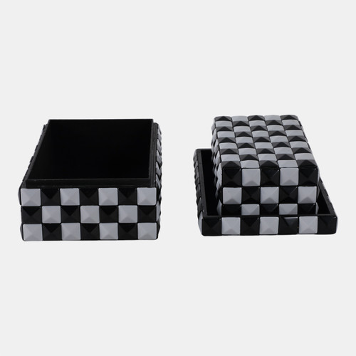 Sagebrook Home S/2 10/12" 3d Checkerboard Boxes Black/white Wishlist Create New