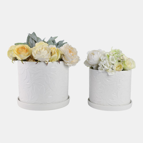 Sagebrook Home S/2 10/12" Daisy Flower Planter White Wishlist Create New