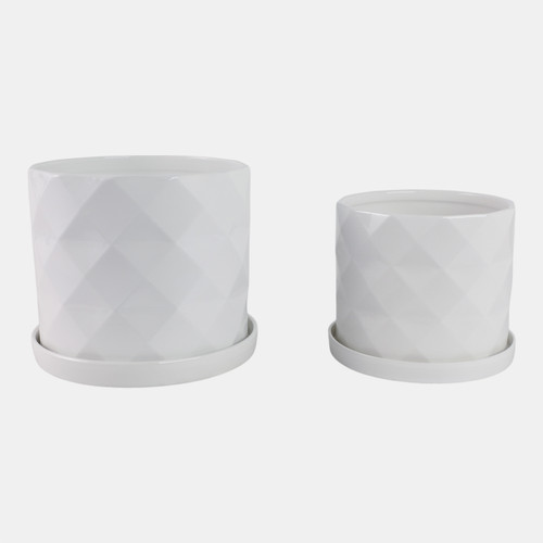 sagebrook home S/2 10/12" Geo Planter White Wishlist Create New