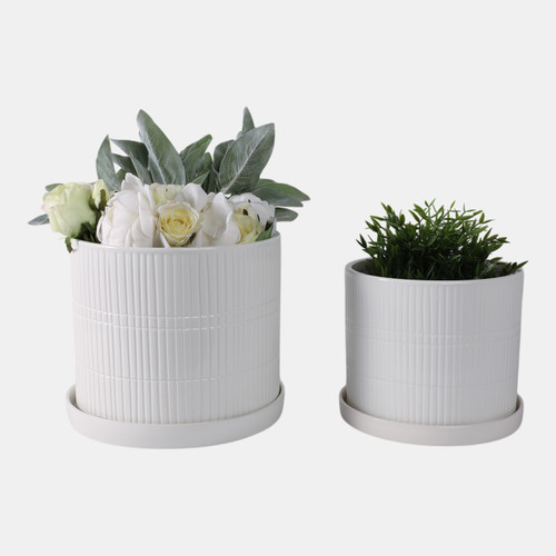 Sagebrook Home S/2 10/12" Line Textured Planter White Wishlist Create New