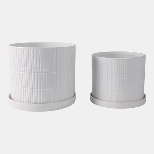 Sagebrook Home S/2 10/12" Line Textured Planter White Wishlist Create New