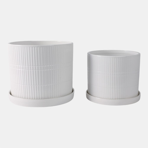 Sagebrook Home S/2 10/12" Line Textured Planter White Wishlist Create New
