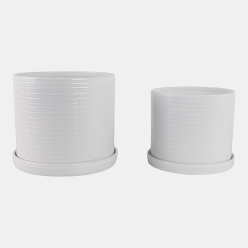 Sagebrook Home S/2 10/12" Modern Planter White Wishlist Create New