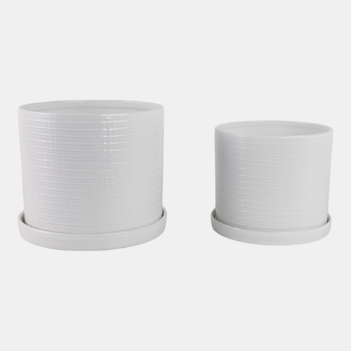 Sagebrook Home S/2 10/12" Modern Planter White Wishlist Create New