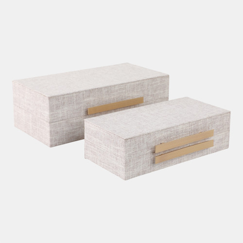 sagebrook home S/2 10/12" Rectangular Boxes Double Hardware Wht Wishlist Create New
