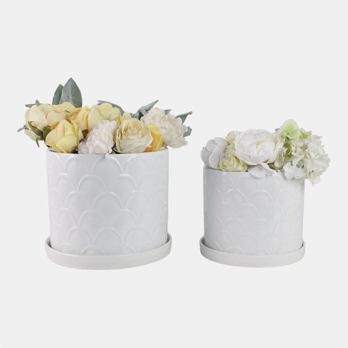 Sagebrook Home S/2 10/12" Scallop Planter White Wishlist Create New