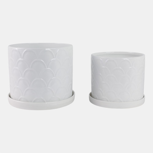 Sagebrook Home S/2 10/12" Scallop Planter White Wishlist Create New