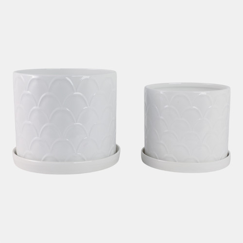 Sagebrook Home S/2 10/12" Scallop Planter White Wishlist Create New