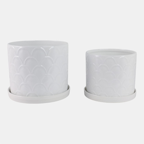 sagebrook home S/2 10/12" Scallop Planter White Wishlist Create New