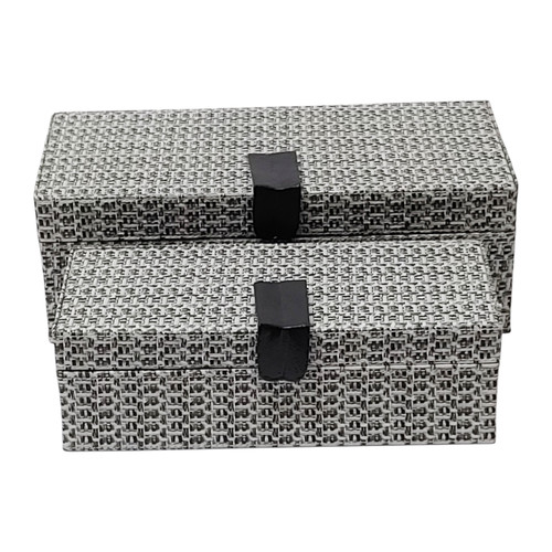 Sagebrook Home S/2 10/12" Snakeskin Boxes W/ Hardware Black Wishlist Create New