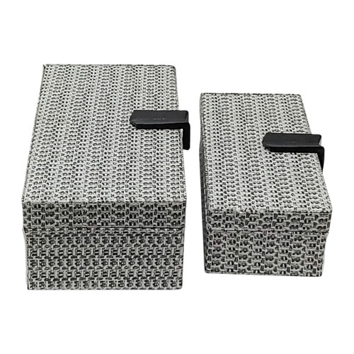 Sagebrook Home S/2 10/12" Snakeskin Boxes W/ Hardware Black Wishlist Create New