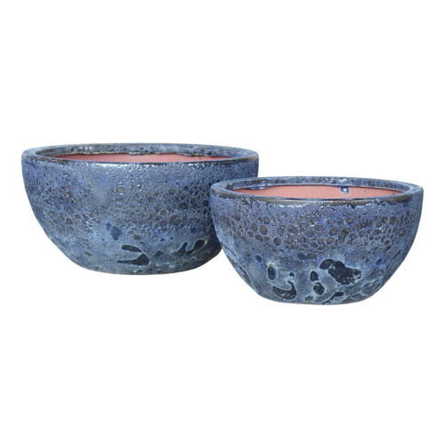 sagebrook home S/2 10/13" Lava Bowl Planters Blue Wishlist Create New