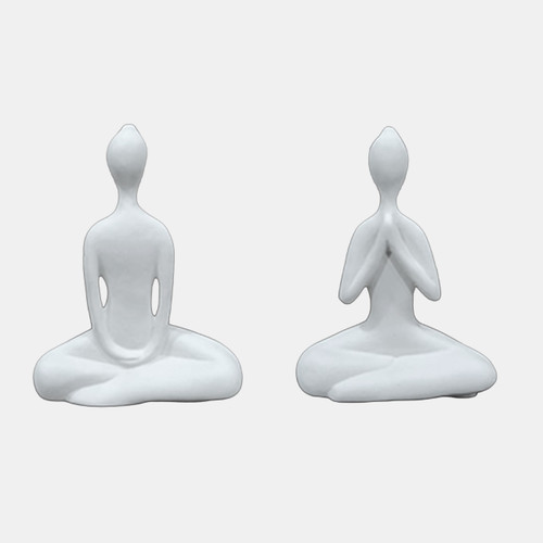 sagebrook home S/2 10x7" Paper Mache Yoga Ladies White Wishlist Create New