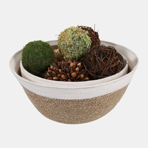 Sagebrook Home S/2 11/13" Woven Jute Bowls White/natural Wishlist Create New