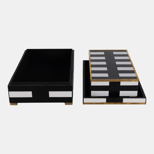 Sagebrook Home S/2 12/14" Gold Footed Boxes Black/white Wishlist Create New