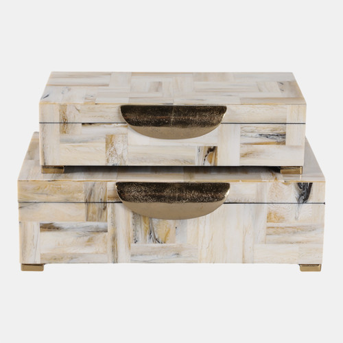 Sagebrook Home S/2 12/14" Marbled Resin Footed Boxes Tan Multi Wishlist Create New